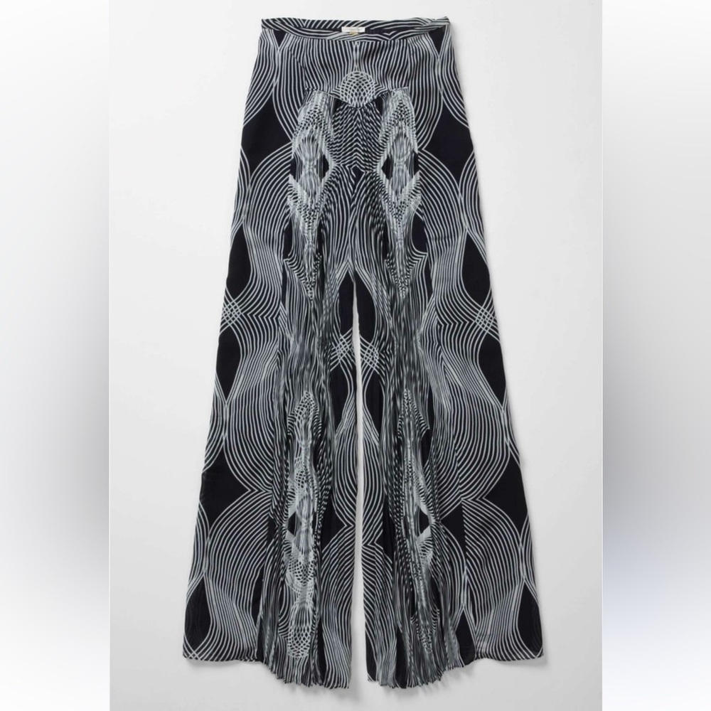 Anthropologie | Leifsdottir Wide Leg Pleated Palazzo Pant Blue Gray Size 6 - Picture 5 of 11